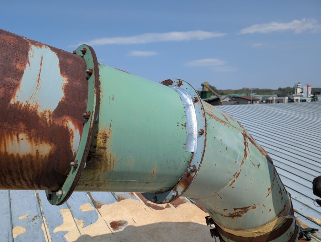 津別町内,風管 穴あき 修理